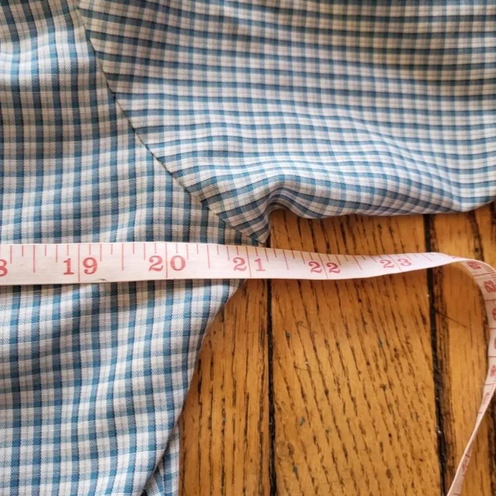 Levi Strauss & Co Vintage 1970s Pearl Snap Button Down Shirt Blue Plaid Size Med